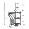 11 Bottle Wine Bakers Rack, 5 Tier Freestanding Wine Rack With Hanging Wine Glass Holder And Storage Shelves, Wine Storage Home Bar For Liquor And Wine Storage for Kitchen, Dining Room - Antique Brown / Black - Image 6