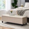 Glouster - Contemporary Storage Ottoman - Light Beige - Image 8
