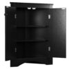 Triangle Bathroom Storage Cabinet With Adjustable Shelves, Freestanding Floor Cabinet For Home Kitchen - Black - Image 13