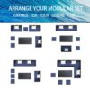 7 Piece Outdoor Furniture Set Waterproof Cushions Glass Table Space Saving - Blue - Image 7