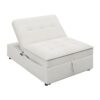 4 In 1 Sofa Bed, Chair Bed, Multi - Function Folding Ottoman Bed With Storage Pocket And USB Port For Small Room Apartment, Living Room, Bedroom, Hallway - White - Image 12