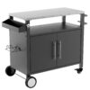 Outdoor Grill Cart With 2 Doors And Patio Furniture Stainless Steel Tabletop - Black / Silver - Image 6