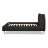 Roman - Queen Curved Headboard Upholstered Platform Bed - Ebony Black - Image 2