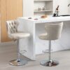 Swivel Barstools Adjusatble Seat Height From 25-33", Modern Upholstered Chrome Base Bar Stools With Backs Comfortable Tufted For Home Pub And Kitchen Island - Beige - Image 16