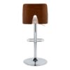 Ariana - Mid-Century Modern Adjustable Barstool With Swivel With Rounded Rectangle Footrest (Set of 2) - Chrome / Walnut / Beige - Image 5