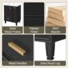 Modern Solid Wood And 24" Bathroom Vanity With Sink, Deep Drawer, Door Shelf, 2 Tier Basket - Black - Image 6