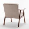 Accent Chair, Classic Mid Century Modern For Extra Seating - Light Camel - Image 2