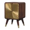 Avora - Brass Embossed 2 Drawer Nightstand - Brown / Golden - Image 3