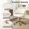 Modern Home Office Desk Chair With Wheels, Swivel, Height Adjustable - Beige - Image 6