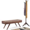Chanelle - Mid Century Ottoman Bench - Distressed Umber Brown - Image 9