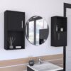 Wall Mounted Bathroom Medicine Cabinet Eak Two Doors, Two Shelves - Black - Image 2