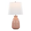Claudia - Contemporary Lamp (Set of 2) - Rose Tan / Polished Nickel / White - Image 3