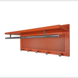 Esyspot - Metal Powder Coating Hook Wall Mounted With Shelf - Orange / Chrome