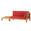 Brava - X Back Corner Bench R With Coffee Table - Red - Image 2