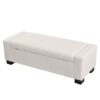 Textured Boucle Ottoman Bench With Hinged Lid For Seating And Storage - Beige - Image 7