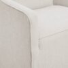 Traditional Skirted Dining Arm Chair With Casters Polyester Upholstery - Cream - Image 5