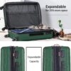 Expanable Spinner Wheel 2 Piece Luggage Set ABS Lightweight Suitcase With Tsa Lock 20" / 24" - Green - Image 4