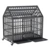 Heavy Duty Dog Cage Pet Crate With Roof & Window On Roof - Black - Image 26