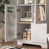 Modern Painted Cabinet With Glass Doors And Drawer - White - Image 8