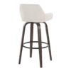 Daniella - Contemporary Fixed Height Barstool With Swivel With Round Footrest (Set of 2) - Walnut / Cream - Image 4