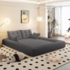 Human Dog Bed, Lazy Sofa Couch, Multifunctional Foldable Sofa Bed, 3 In 1 Teddy Fabric Sleeper Sofa Bed For Living Room Guest Bed, Playroom - Gray - Image 5