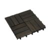 Acacia Wood Interlocking Deck Tiles Checker Pattern Outdoor Flooring - Dark Brown - Image 17
