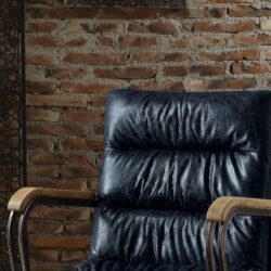 Harith II - Top Grain Leather Office Chair - Vintage Blue
