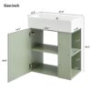 Modern Floating Bathroom Vanity With Ceramic Basin, Perfect For Small Bathrooms, Right Side Storage - Green - Image 8