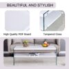 Modern Double Rectangular Coffee Table With Storage Function And Transparent Tempered Glass - White - Image 11