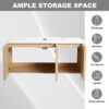 Original Wall Mounted Bathroom Vanity With Resin Sink And 3 Soft Closing Doors Plywood - Oak - Image 6