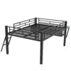 Full Size Modern Gaming Mid Loft Bed With Desk And LED Lights - Black - Image 11