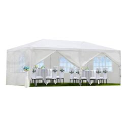 10X20' Outdoor Garden Gazebo Wedding Party Tent Canopy Marquee With 6 Removable Sidewalls - White