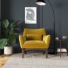 Brayden - Lounge Chair - Velvet - Brown / Gold / Yellow - Image 8