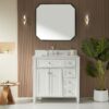 Freestanding Single Sink Bathroom Vanity With Solid Wood Construction And Engineered Marble Top - White - Image 2