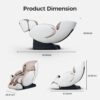 Bosscare - 3D Zero Gravity Massage Chair, Full Body Shiatsu Recliner With App - Beige / Gold - Image 10