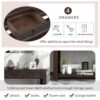 Hearth & Haven Clara - Console Table With Storage Drawers And Bottom Shelf - Espresso - Image 4