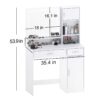 Vanity Desk With Mirror And LED Light Strip, Dressing Table With Large Drawer, 3 Level Storage Dresser & 3 Lighting Modes Adjustable Brightness, Suitable For Bedroom - White - Image 7