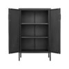Suitable For Steel Storage Cabinets In Living Rooms, Kitchens, And Bedrooms, 2 Door Miscellaneous Storage Cabinet, Garage Tool Storage Cabinet, And Office File Cabinet 2 Movable Partitions - Black - Image 9