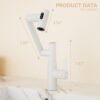 Modern Bathroom Sink Faucet With Spray Function, Temperature Display, Anti Skid Switch, Brass - White - Image 2