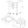 File Cabinet, Rolling Mobile, Storage Drawers, Printer Stand, Office, Cement Contemporary & Modern - White - Image 12