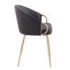 Claire - Contemporary / Glam Chair (Set of 2) - Gold / Black - Image 3