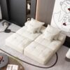 Modern Oversized Modular Sectional Sofa With 2 Ottoman And 2 Seat, Sparkling Chenille Fabric Soft Cushion Sofa With 4 Pillows, 4 Pieces Diy Combination Tufted Sofa, No Assembly Required - Beige - Image 11