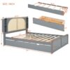 Queen Size Headboard Bed With 2 Drawers And Trundle - Gray - Image 13