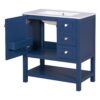 Transitional Style Bathroom Vanity Cabinet Combo With Ceramic Sink - Blue - Image 14