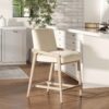 Arizona - Solid Ash Upholstered Counter Stool With Rope Detail - Creme De La Creme White - Image 7