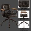 Hallie - Top Grain Leather Office Chair - Vintage Black - Image 5