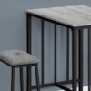 3 Pieces Dining Set, Counter Height, Rectangular, Small, Contemporary & Modern - Gray - Image 2