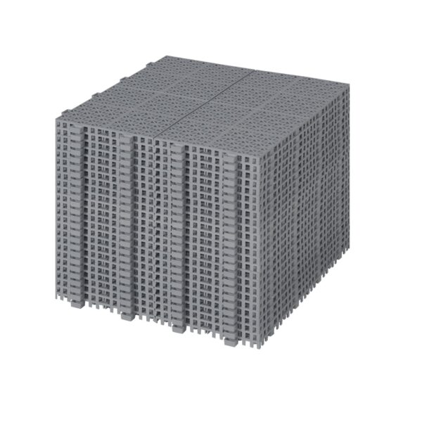 Interlocking Deck Tiles Plastic Waterproof Outdoor All Weather Anti-Slip Bathroom Shower Balcony Porch Strong Weight Capacity Upto 6613 Lbs, Rosette Pattern Pack Of 24 - Gray