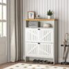 4 Layer Folding Shoe Cabinet With Metal Rounded Corners Convenient Shoe Storage - White - Image 6