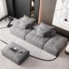 Modern Oversized Modular Sectional Sofa With 2 Ottoman And 2 Seat, Sparkling Chenille Fabric Soft Cushion Sofa With 4 Pillows, 4 Pieces Diy Combination Tufted Sofa, No Assembly Required - Gray - Image 9
